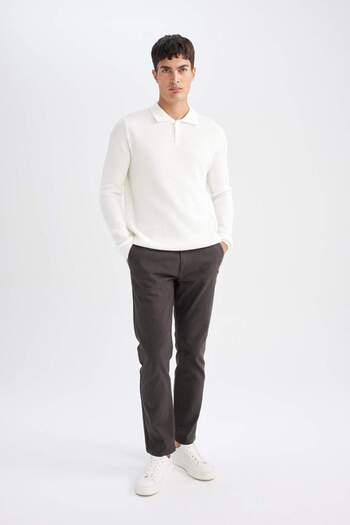 DeFacto Chino Παντελόνι Regular Fit Κανονική κοπή ίσιο πόδι με τσέπες D1050AX24WN