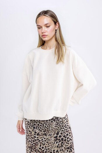 DeFacto Oversize Crew Neck Απλό Χοντρό Φούτερ - D9022axns
