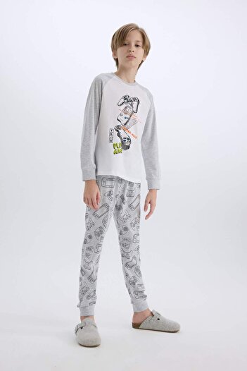 DeFacto Boy's Regular Fit 2-Piece Pajamas Set D8780A8Ns