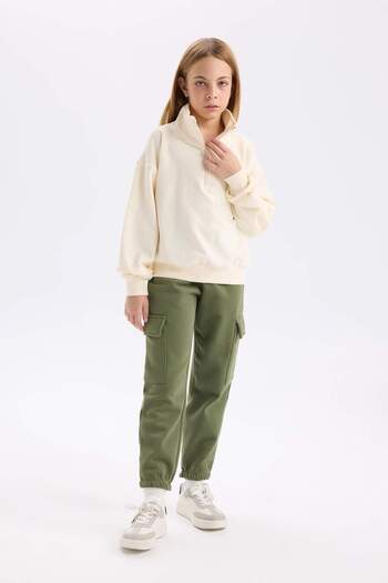 DeFacto Girl - Elastic Waist, Cargo Pocket Jogger Sweatpants D2292A824Wn