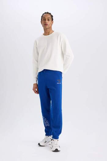 DeFacto DeFactoFit Χοντρό Jogger Sweatpants NBA Golden State Warriors Standard Fit με κορδόνια μέσης με τσέπες D32
