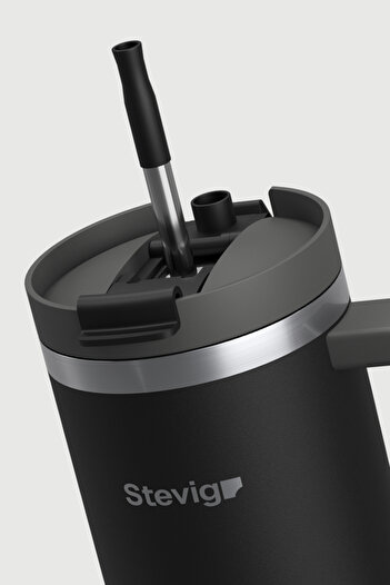 Stevig 2 Moods Tuck-in Tumbler Sızdırmaz Çelik Termos 900 ML Black ST-236