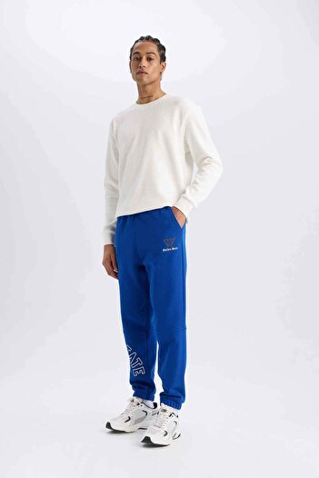 DeFacto DeFactoFit Χοντρό Jogger Sweatpants NBA Golden State Warriors Standard Fit με κορδόνια μέσης με τσέπες D32