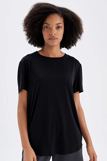 DeFacto Defactofit Oversize Wide Fit Crew Neck Sportsman Modal Short Sleeve T-Shirt B5536Ax24Au