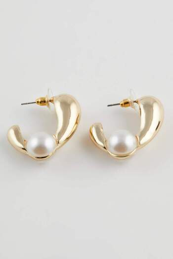 DeFacto Gold Pearl Women's Earrings - D7460Axns