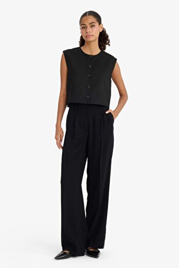 DeFacto Crew Neck Plain Button Blazer - E0571Ax24Au