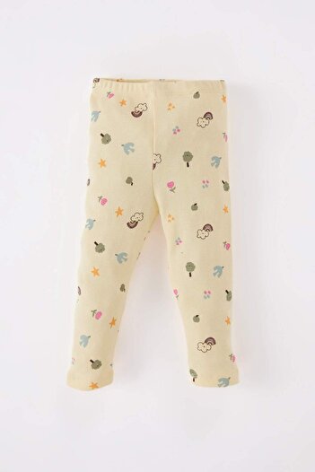 DeFacto Pyjama-Set für Babys, Mädchen, gemustert, langärmlig, geripptes Camisole-Oberteil, langer Unterteil, D5376A524WN