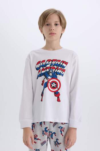 DeFacto Erkek Çocuk Pijama Takımı Marvel Comics Uzun Kollu Üst Uzun Alt D6435A824WN