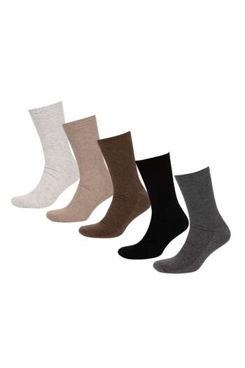 DeFacto Men's Comfortable Elastic 5-Piece Cotton Long Socks C6699Axns