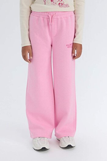 DeFacto Kız Çocuk Wide Leg Geniş Bol Paça Beli Lastikli Baskılı Eşofman Altı D2762A824WN