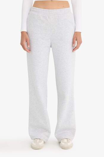 DeFacto Straight Fit Kalın Eşofman Altı Beli Lastikli Cepli Yüksek Bel Basic Düz B8571AX24WN