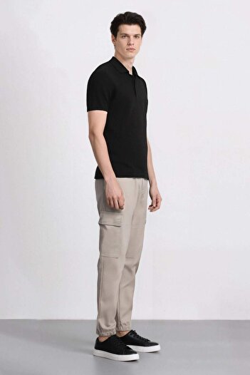 DeFacto Jogger Gabardin Pantolon Beli Lastikli Kargo Cepli Lastikli Paça E1037AX24WN