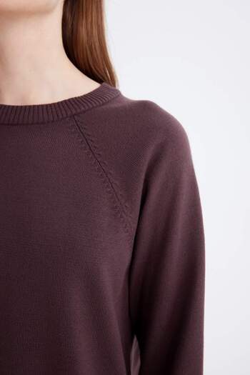 DeFacto Regular Fit Bisiklet Yaka Basic Düz Triko Kazak Tunik C4474AX24AU