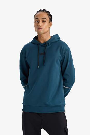 DeFacto DeFactoFit Standart Fit Kapüşonlu Sporcu Sweatshirt D3736AX24WN
