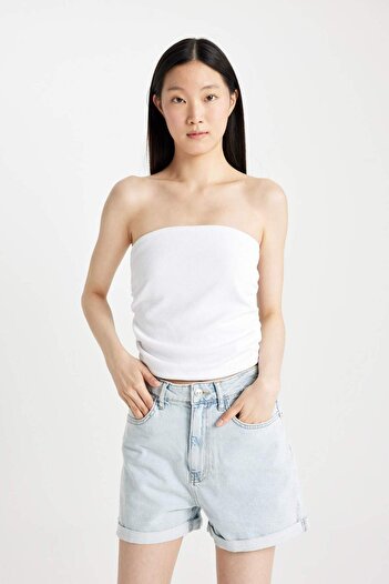 DeFacto Slim Fit Slim Fit Ribbed Camisole Strapless Blouse 3121154