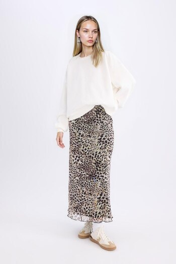 DeFacto Oversize Crew Neck Απλό Χοντρό Φούτερ - D9022axns