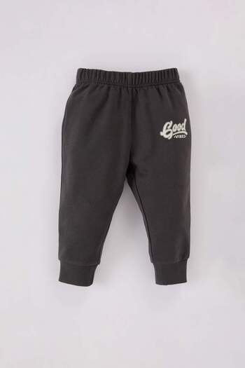 DeFacto Baby Boy 2 Piece Set Crew Neck Printed Sweatshirt Elastic Waist Sweatpants D0724A524Wn