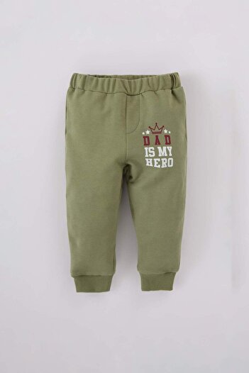 DeFacto Baby Boy 2-Piece Set Printed Sweatshirt Elastic Waist Bottom D6768A524Wn