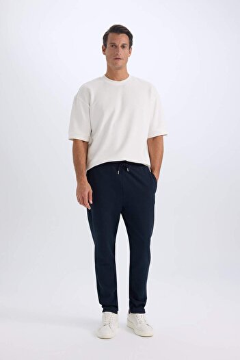 DeFacto Twill Slim Fit Sweatpants - Waist Lace and Pocket, Straight Leg 3195187
