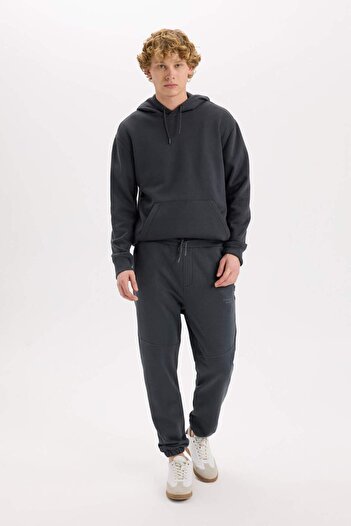 DeFacto Regular Fit Jogger Sweatpants with Zipper Pockets and Elastic Legs Y5511Az24Au