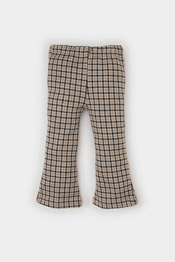 DeFacto Baby Girl Flare Fit Checkered Elastic Waist Trousers A9957A5