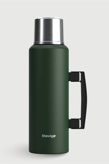 Stevig 4 Camp Classic Vacuum Steel Thermos with Handle 1.5 Lt. Green St-206