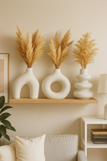 Minima Art Studio Set of 3 15 cm (Large Size) Nordic Style Bohemian Vase Gift Pinterest Pampas Vase Set