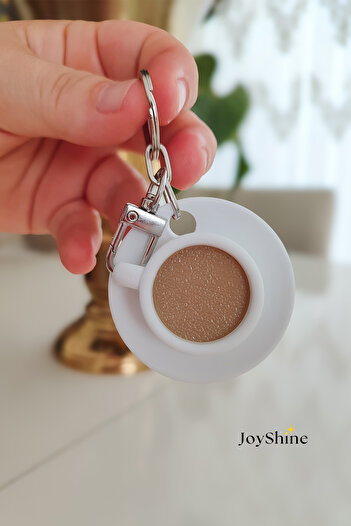 JoyShine Mini Turkish Coffee Cup Keychain, Cute Bag Charm, Gift Accessory