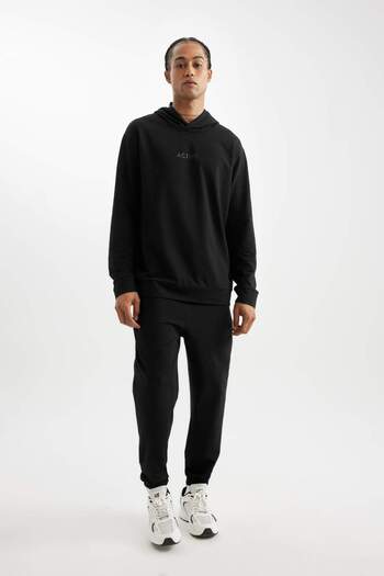 DeFacto DeFactoFit Standard Fit Kapuzen-Sport-Sweatshirt mit Aufdruck D6826AX24AU