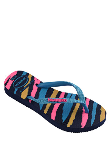 Havaianas Blue - Multi-Colored Girls' Beach Slippers Kids Slim Glitter Trendy