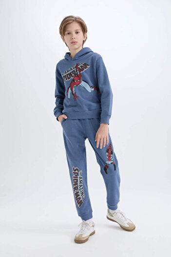DeFacto Boys' 2-Piece Set Marvel Comics Hooded Sweatshirt Elastic Waist Sweatpants D2402A824Au