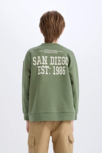 DeFacto Αγόρι Oversize Wide Fit Crew Neck με στάμπα στην πλάτη C9803A824WN