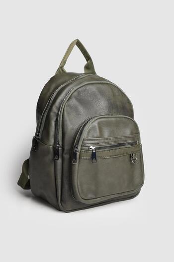 La La'Graccio Paris La'Graccio Paris Women's Nales Freeze Faux Leather Backpack Khaki Green