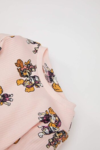 DeFacto Kız Bebek Pijama Takımı Paw Patrol Uzun Kollu Fitilli Kaşkorse Üst Beli Lastikli Alt D8649A524AU