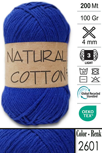 Diva İplik Diva Natural Cotton 2601 Saks Mavisi
