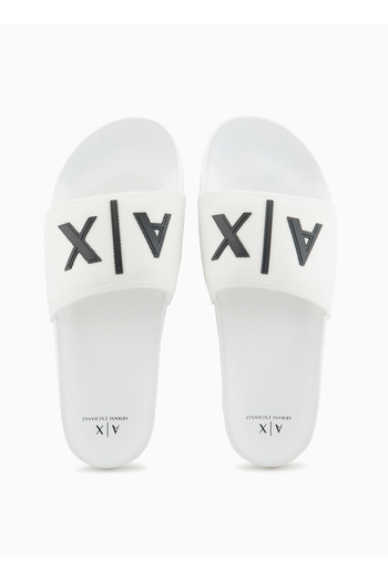 Armani Exchange Beyaz-Siyah Erkek Plaj Terliği XUP001
