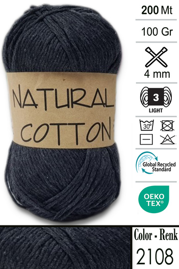 Diva İplik Diva Natural Cotton 2108 Anthracite