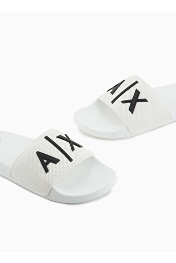 Armani Exchange Beyaz-Siyah Erkek Plaj Terliği XUP001