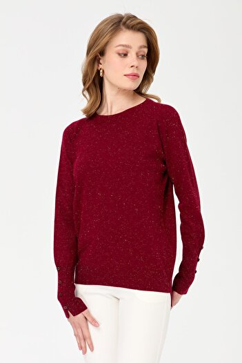 Desen Triko Women's Crew Neck Seamless Short Front Long Back Blouse V.Çürüğü