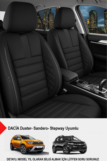 GM-DESIGN Dark Tay Feather Auto Seat Cover (Compatible with Dacia Sandero-Stepway-Duster)