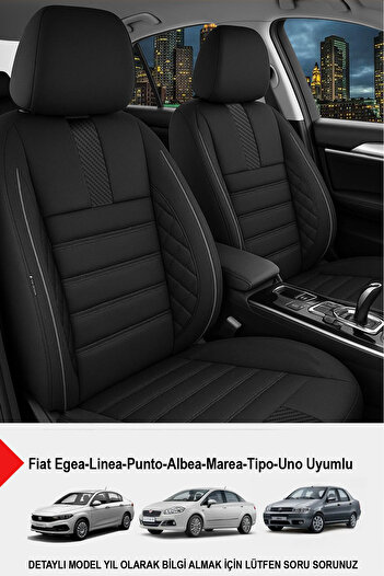 GM-DESIGN Dark Tay Feather Auto Seat Cover (Compatible with Fi̇at Egea-Linea-Punto-Albea-Marea-Tipo-Uno)