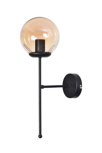 Modavize Athens Special Living Room - Black Colored Kitchen and Cafe Design - Body Honey Closed and Glass Wall Sconce