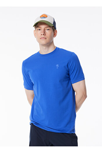 Karl Lagerfeld Bisiklet Yaka Mavi Erkek T-Shirt 755055542221