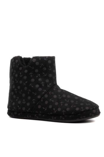 TREND AYAKKABI Men's Winter Non-Slip Sole Home Boots Anchor Patterned Slippers
