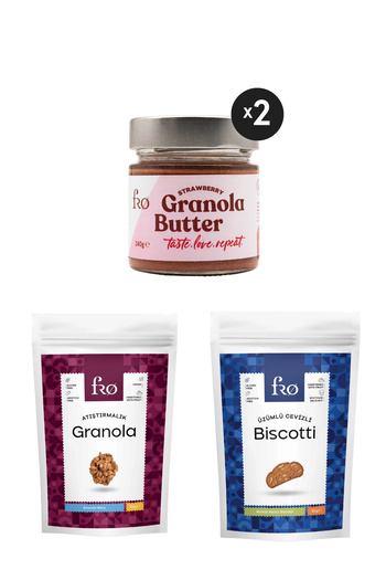 FRO 4 Pack 2Xgranola Butter Strawberry, Grape Walnut Biscotti, Snack Granola Healthy Snack
