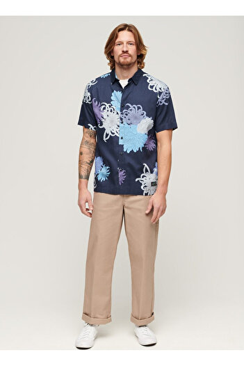 SUPERDRY Normal Çok Renkli Desenli Erkek Gömlek M4010353A2DX_HAWAIIAN SHIRT