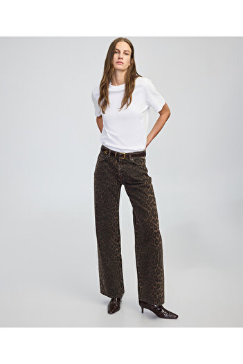 İpekyol Leopard Print Palazzo Jeans