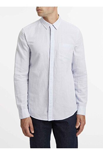Calvin Klein Slim Fit Düğmeli Yaka Mavi Erkek Gömlek K10K108664C3N