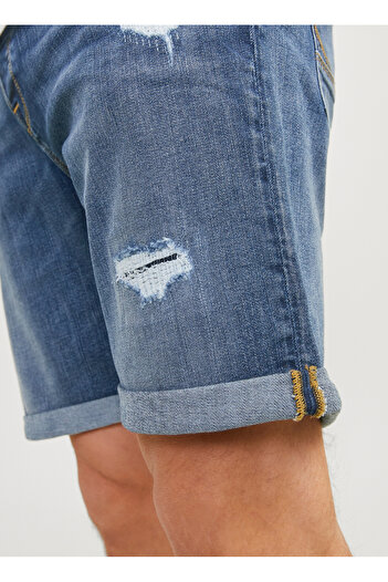 Jack & Jones Mavi Erkek Standart Bel Regular Fit Denim Şort JJIRICK JJFOX SHORTS 50SPS CB 039 S