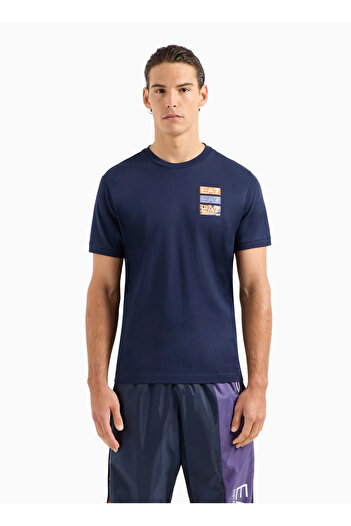 EA7 Navy Blue Men's T-Shirt - Crew Neck, 3DPT12PJ7BZ